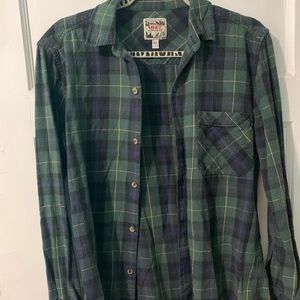 TNA 🌸 - Boyfriend Fit Plaid Long Sleeve Shirt-EUC